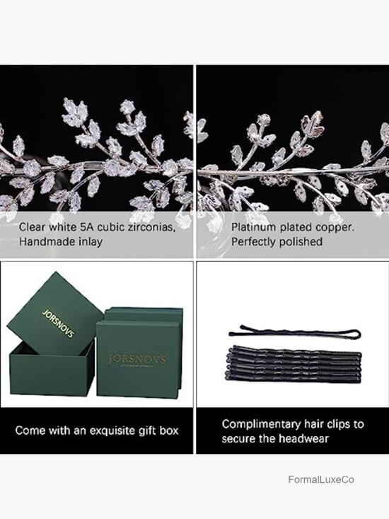 Bridal CZ Headband Wedding Hair Accessory Tiara Headpiece main image 6